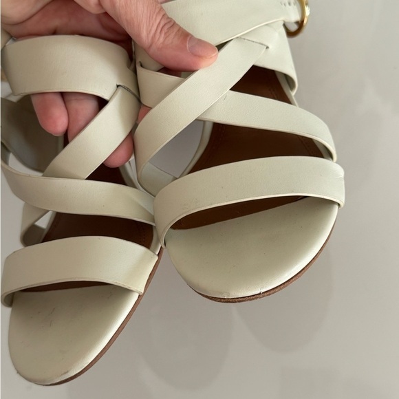 Nordstrom Strappy Leather Sandals with Wood Stack Heel - Size 8 - Picture 5 of 10